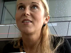 Nasty Czech slut gets her cunt fucked hard by strange dude in public toilet