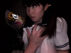 Little oriental teen cum drenched