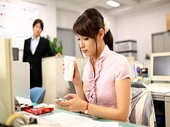 Lovely office assistant drops her pants for a breathtaking bonking by her boss