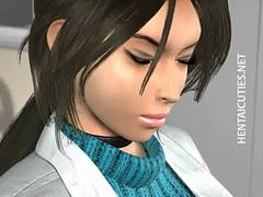 Horny 3D hentai slut eats prick