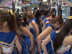 Slutty Japanese gal gets fucked hard in the bus