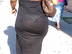 Candid WTF see through dress booty of NYC