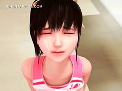 Cute hentai teen gets pussy banged in kitchen