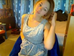 Light haired super hot amateur webcam blonde masturbates slit a bit