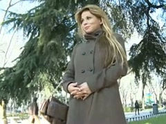 Light haired kinky sex doll pleases her pussy with fingers