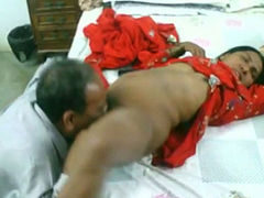 Horny old daddy eats wet pussy of Indian teen slut before fucking her hard missionary style