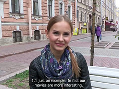 Russian chick is picked up and fucked by horny tricky agent