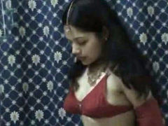 Tempting Indian amateur girl strips seductively before giving head. POV