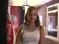 Sweetly beautiful amateur pulls up her top and flashes her tits