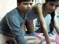 Horny desi stroking his dick while videochatting on webcam