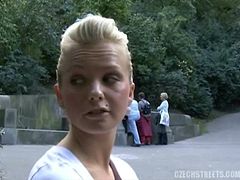 Fucking A Hot Blonde Girl's Shaved Pussy In Public