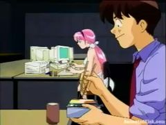 This is a cartoon about a pink haired girl who loves sex