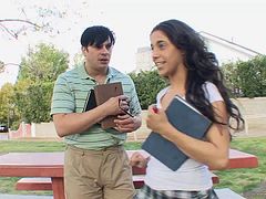 Latina school girl in uniform is seduced,blows cock and thrashed Hardcore