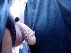 Rubbing my dick over the stranger girl's arm standing in the middle of the crowd