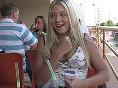 Stunning Alison Angel shows her natural boobs in public