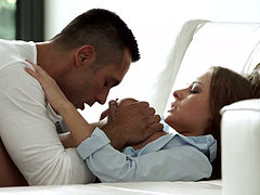 Tasty pussy of stunning brownhead girl is eaten out