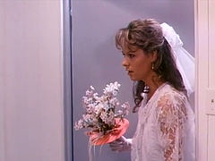 Cock hungry blonde bride provides her bandaged groom with blowjob