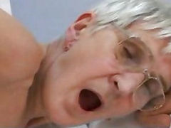 See this granny get drilled