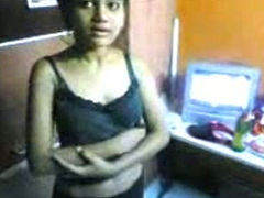 My shameless secretary loves showing off her titties and pussy