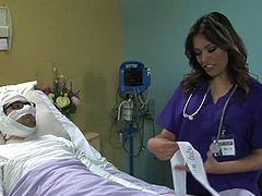 Hot blondie gets seduced by two of her co workers who rub her sexy belly and kiss