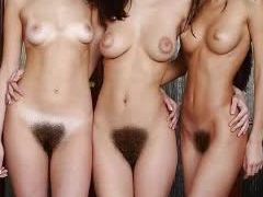 Cute girls show off their extremely hairy pussies. Photos compilation